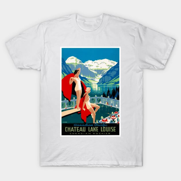 Vintage Travel Poster Canada Chateau Lake Louise T-Shirt by vintagetreasure